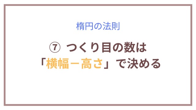 楕円の法則⑦つくり目の数は「横幅－高さ」で決める
