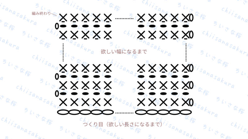【かぎ針編み】初心者さんむけ🔰リボンモチーフの編み方　編み図