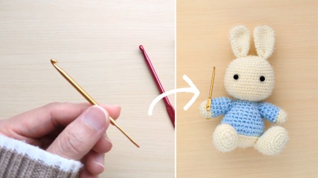 かぎ針キーホルダーは実際に編める？正直レビュー！　編みぐるみに持たせてみた